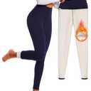 FULLSOFT Thick Fleece Lined Leggings for Women – High Waisted Winter Thermal Warm Yoga Pants Workout Tummy Control Leggings, L