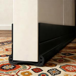 36 inch (93cm) Door Draft Stopper, Door Sweep, Adjustable for Bottom, Weather Stripping Seal for Cold Insulation, for Exterior & Interior Doors, Seal Blocker Noise (Black)