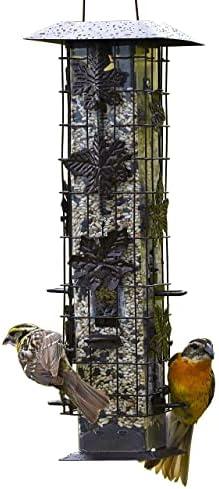 Perky-Pet 336-1SR Squirrel-Be-Gone Bird Feeder, 2LB Squirrel Proof Outdoor Wild Bird Feeder with Weight-Activated Perches