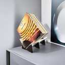 AIM & GGKK Vinyl Record Holder,Record Storage Rack Display Organizer for Albums,Books,Files,Magazines,Easy Assembly