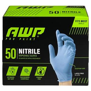 AWP 50 NITRILE DISPOSABLE GLOVES Blue FITS MOST LATEX FREE TOUCHSCREEN COMPATIBL