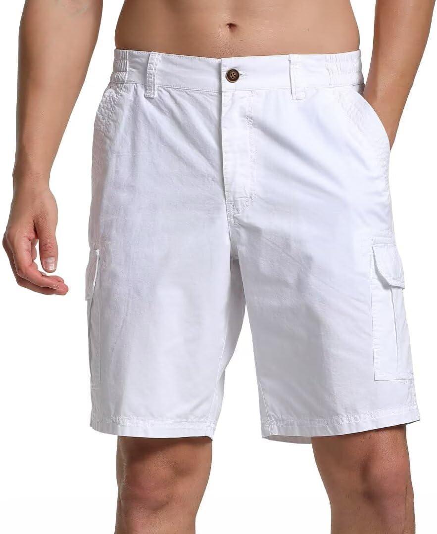 Men's Classic-Fit Cargo Short Men Big & Tall Relaxed Fit Wyoming Cargo Shorts (36, 5white)