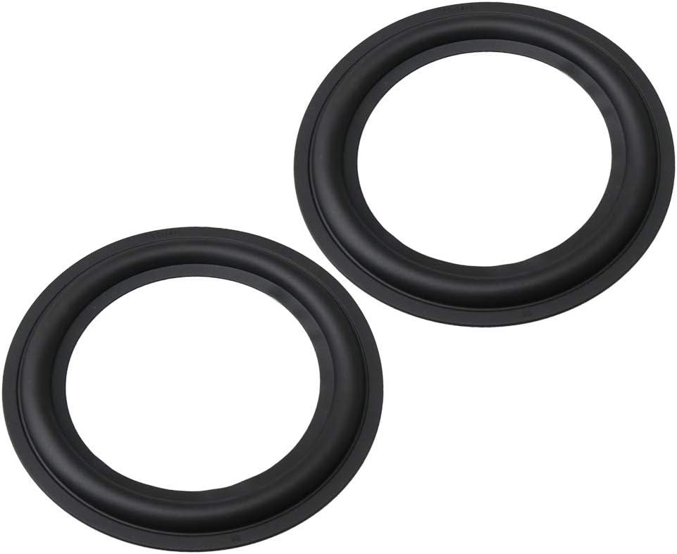 RDEXP 2PCS 6.5 Inch Black Speaker Surround Kits Perforated Surround Speaker Rubber Woofer Edge Repair Parts