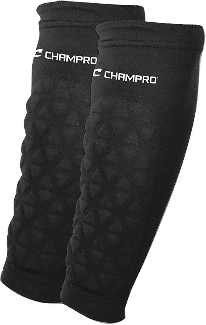 CHAMPRO Tri-Flex Padded Compression Forearm Sleeves (Medium, Black)