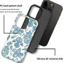 Case for iPhone 15 Pro, Hybrid 2-Layer Case, Military-Grade Protection Durable Shockproof Anti-Scratch Phone Cover, Indigo Floral Grace