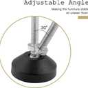 Bonsicoky 4 Pcs M8 Metal Adjustable Leveling Feet Heavy Duty, Swivel Furniture Glides Leveler for Table Desk Shelf Chair, Black, 5.1" x 1.9"/ 130mm x 48mm