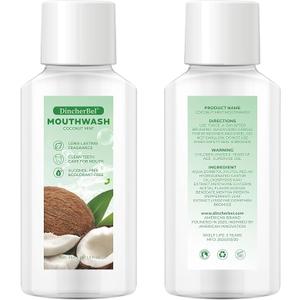 DincherBel Cool Mint Coconut Mouthwash, 1.2 oz Portable Mouthwash Bottles for Travel Toiletry Kits - Pack of 48