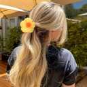 4 Pcs Hawaiian Flower Hair Claw Clips for WomenFrosted Hibiscus Hair Claw ClipsStrong Hold NonslipHair Accessories for Holiday Beach Gifts4 Colors