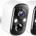Techage Security Cameras Wireless Outdoor, 2K Battery Powered Cameras for Home Security with AI Motion Detection, 2.4G WiFi, Color Night Vision, 2-Way Talk, IP66 Waterproof, Cloud/SD Storage 2 Pack (White)