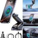 Qi2 Certified90LBS Vacuum Magnetic Suction 15W Fast Wireless Car Charger Mount for Magsafe, 360 Adjustable Arm, Dashboard/Windshield/Vent Phone Holder+Cable Organaizer for iPhone 17/16/15 Pro Max