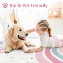 STARUIA 5x7 Washable Rainbow Rug for Kids Room Nursery, Soft Polka Dot Pink Rug for Bedroom Girls, Non-Slip Large Carpet Kids Area Rug for Playroon Princess Castle