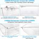 [2 Pack] Upgraded 2188656 Fridge Crisper Drawer Humidity Control Drawer UPPER & 2188664 Crisper Bin LOWER for Whirlpool Fridge Crisper Drawer,Kenmore Whirlpool Refrigerator Drawer Replacement Parts