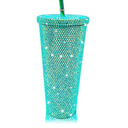 Bling Cup Diamond Studded Tumbler Glitter Water Bottle with Lid and Straws Stainless Steel Vacuum Insulated Coffee Ice Cup Gift for Women