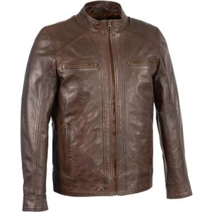 Milwaukee Leather Men's Saddle Color Lambskin Motorcycle Fashion Leather Jacket SFM1860 (Large, Brown)
