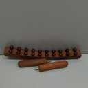 Wood Therapy Guasha Wood Stick Massage Tools, Lymphatic Drainage Massage Stick, Stomach Cellulite Massager, Myofascial Release Tool, Ease Pain Self Body Sculpting, Mountable Handle Double Row 20 Beads