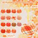 57 Pcs Fall Thanksgiving Tree Ornaments 3D Pumpkin Hanging Ornaments Felt Maple Leaf Fall Decoration for Home Farmhouse Harvest Autumn Tree Decoration