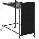 Pants Hangers Rolling Pants Trolley Pants Rack with 30 Hangers Closet Organizer for Jeans Trousers Skirts, Black