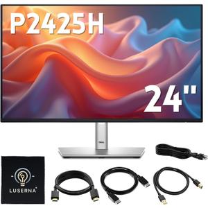 Dell P2425H Computer Monitor Screen 24" 16:9 IPS Display with Stand - 100Hz Full HD, 1920 x 1080 with DisplayPort, HDMI, USB 3.0 Upstream & Power Cable - New