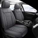 Pariitadin Leather Car Seat Covers Full Set, Waterproof Breathable Faux Leather Automotive Seat Covers for Cars, Non-Slip Car Interior Covers Universal Fit Most Cars Sedans Trucks SUVs, Gray