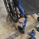 Drive Medical Blue Streak Wheelchair with Flip Back Desk Arms, Elevating Leg Rests Folding Outdoor Desk Length Arms,Alloy Steel 20 Inch Seat