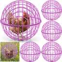 Leinuosen 4 Pack Chicken Ball Cage Movable Mesh Rabbit Coops Plastic Detachable Rolling Safety Hutch Prevents Dog Bites Horse Trampling for Bird Duck Outdoor(Purple)