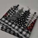 Horaldaily Christmas Tablecloth 60104 Inch Rectangular, Christmas Trees Buffalo Plaid Black Washable Table Cover for Party Picnic Dinner Decor