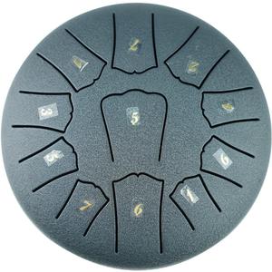 Steel Tongue Drum-11 Notes 6 inch.Concert and Mallets for Meditation Entertainment Musical Education Concert Yoga. Unique Gifts (Navy blue)