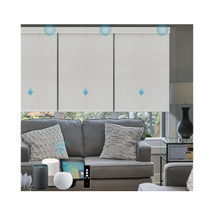 SmartWings Motorized Blinds with Remote for Windows, Matter Roller Window Shades 100% Blackout Automatic Electric Smart Blinds Compatible with Homekit, Alexa, Google Home, Vigor White