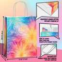 JOYGATHER 24 Pcs Tie Dye Party Favors Bags with Handles, Colorful Rainbow Goodie Gift Candy Kraft Paper Bags with 6 Different Types for Kids Adult Birthday Baby Shower Party Supplies Decorations