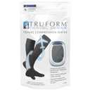 Truform Travel Compression Socks for Men and Women, 15-20 Knee High Over Calf Length, Black, X-Large