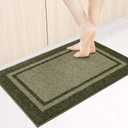 Kitchen Rugs 24" x 36", Non-Slip Machine Washable Kitchen Runner Rugs Floor Mats, Absorbent Comfort Standing Mats for Kitchen, Sink, Laundry and Hallway, Budding Green & Sage Green