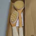 Dry Brushing Body Brush, Natural Boar Bristle Dry Brush, Bamboo Exfoliating Body, Face, Foot, Long Handle Back Scrubber Brush, Meridian Pressure for Lymphatic, Cellulite
