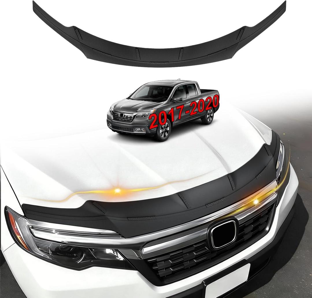 TripleAliners Hood Deflector Protector Compatible with 2020 2019 2018 2017 Honda Ridgeline Accessories Hood Protector TPE Bug Deflector Shield Replacement