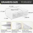 Under Desk Drawer Storage with 3 Drawers, Large Desk Drawer Attachment for office, Drawer Organizer Slide Out, Plastic Stick on Drawer White