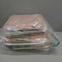 FinishingBo Cube Storage Bins, 6 Pack 11x11 inch with Cotton Handles for Closet, Shelves, Clothes, Towel (White/Pink)