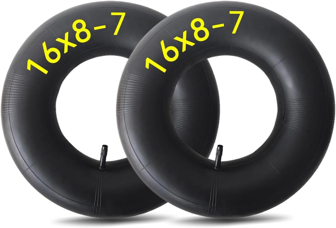 2-Pcs 16x8.00-7 Inner Tube 16x8-7 16/8-7 Tube for ATV/Golf Cart/Lawn Mowers/Snow Blowers/Farm Tractors and More