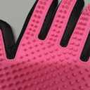 DELOMO Pet Grooming Gloves, Upgrade Version with Enhanced 255 Silicone Grooming Tips, Hair Remover Mittens for Dogs & Cats, Bath Brush, 1 Pair (Pink)