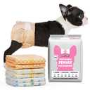 Dono Dog and Cat Diapers Female-60PCS, Disposable Female Dog Period Diaper for Heat with Wetness Indicator, Super Absorbent Doggie Puppy Diapers Female for XS Dogs