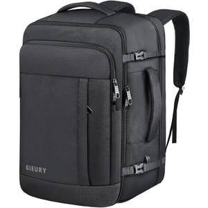Carry On Backpack, 50L Travel Backpack, Luggage Backpack TSA Flight Approved Laptop Backpack for Men & Women, Large Expandable Backpack 40L Daypack Lightweight Business Weekender Bag, Black (X-Large)