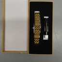 Gold Watches for Women with Vintage Rectangular Case,White Roman Dial,Stainless Steel Band,Adjustment Tool Included,Water Resistant