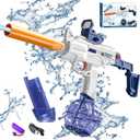 EWRITN Electric Water Gun for Adults  Automatic, High-Powered, Battery-Operated Water Pistol with 32 Ft Range, 550ML Large Capacity Squirt Gun for Summer Outdoor Fun, Blue