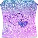 Funnycokid Gymnastics Leotards for Girls Sparkly Colorful Kids Tumbling Outfit  (6-7 Years, Diamond Heart Purple)