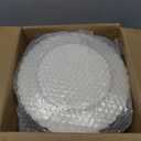 Lullaby 96PCS Ivory Scalloped Plastic Plates with Gold Rim, Disposable Elegant Plates Include 48pcs Dinner Plate 10.25", 48pcs Dessert Plate 7.5", Perfect for Daily Use, Wedding and Party