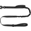 ICEFANG Tactical Dog Leash,K9 Training Walking Bungee Lead with 2 Control Handle, Heavy Duty Quick Release Metal Clasp, Hands Free D-Ring for Medium Large Dogs (6ft,Reflective Black)