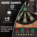 Electronic Dart Board Cabinet Set, 12 Soft Tip Darts, Electric Dart Boards for Adults, Digital Dart Board with Integrated Scoreboard for Family Game Rooms, 14.9 Inches X 18.9"