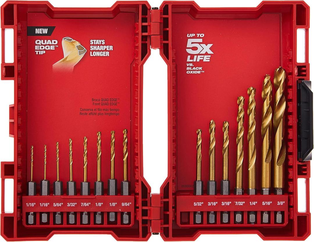 Milwaukee 48-89-4630 Kit TiN Shockwave (15-Piece Titanium)
