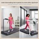 Portable Walking Pad Treadmills for Home Small, Electric Mini Walking Treadmill for Exercising, 3.0HP Compact Walking Pad Treadmill with Handle Bar, 0.6-7.6MPH, 350LB Capacity