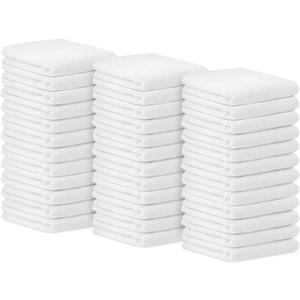 Avalon Towels Bar Towels (Pack of 36) Size 14x17 Inches 100% Cotton, Absorbent and Reusable Cleaning Rags, Multipurpose Cleaning Towels, Terry Cloth Rags, Durable Shop Rags (White)