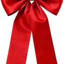 Meseey Large Decorative Bow, 27 x 39 Inches, Giant Christmas Bow for Party Backdrop, Wedding, Baby Shower Decor (Polyester, Red)