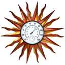 Indoor Outdoor Thermometer, Large Wall Thermometer Hygrometer No Need Battery, Easy to Read Decorative Outside Thermometer for Patio, Garden, No Require Batteries(Yellow)